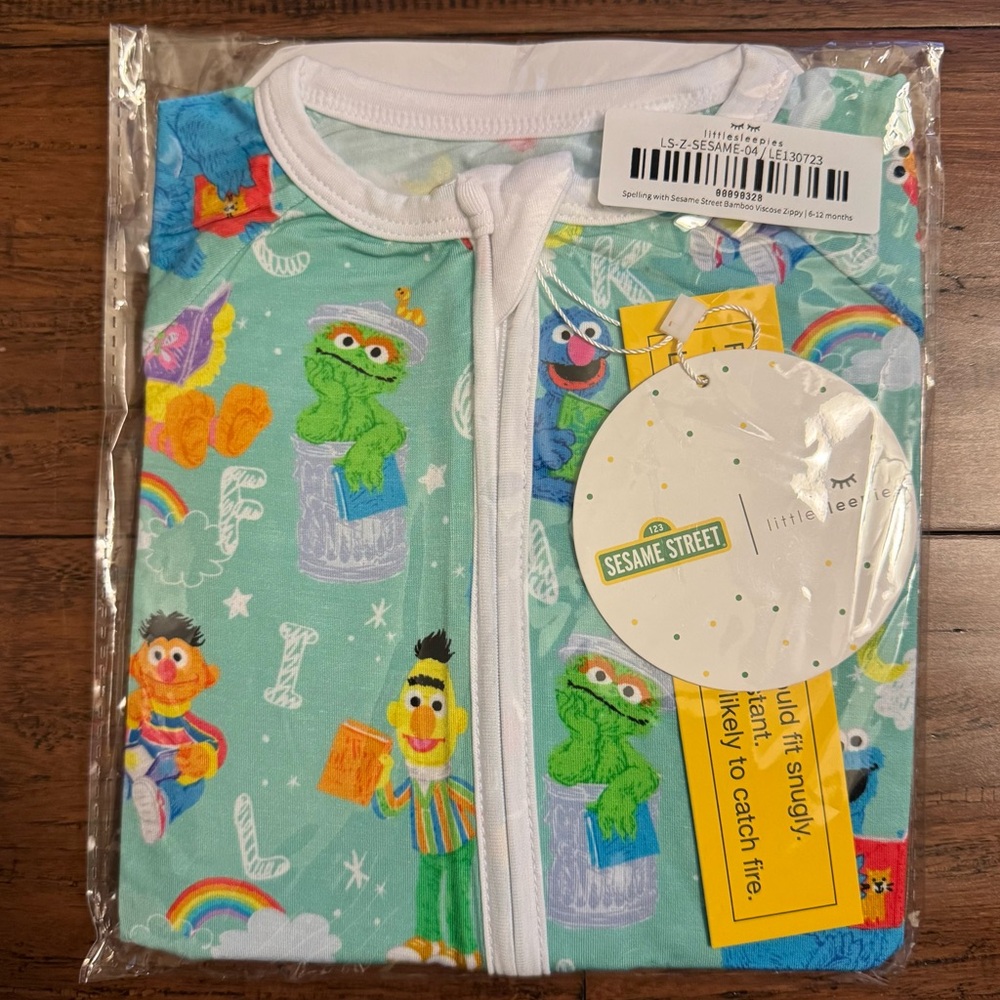 NWT Little Sleepies Sesame Street Zippy 6-12months